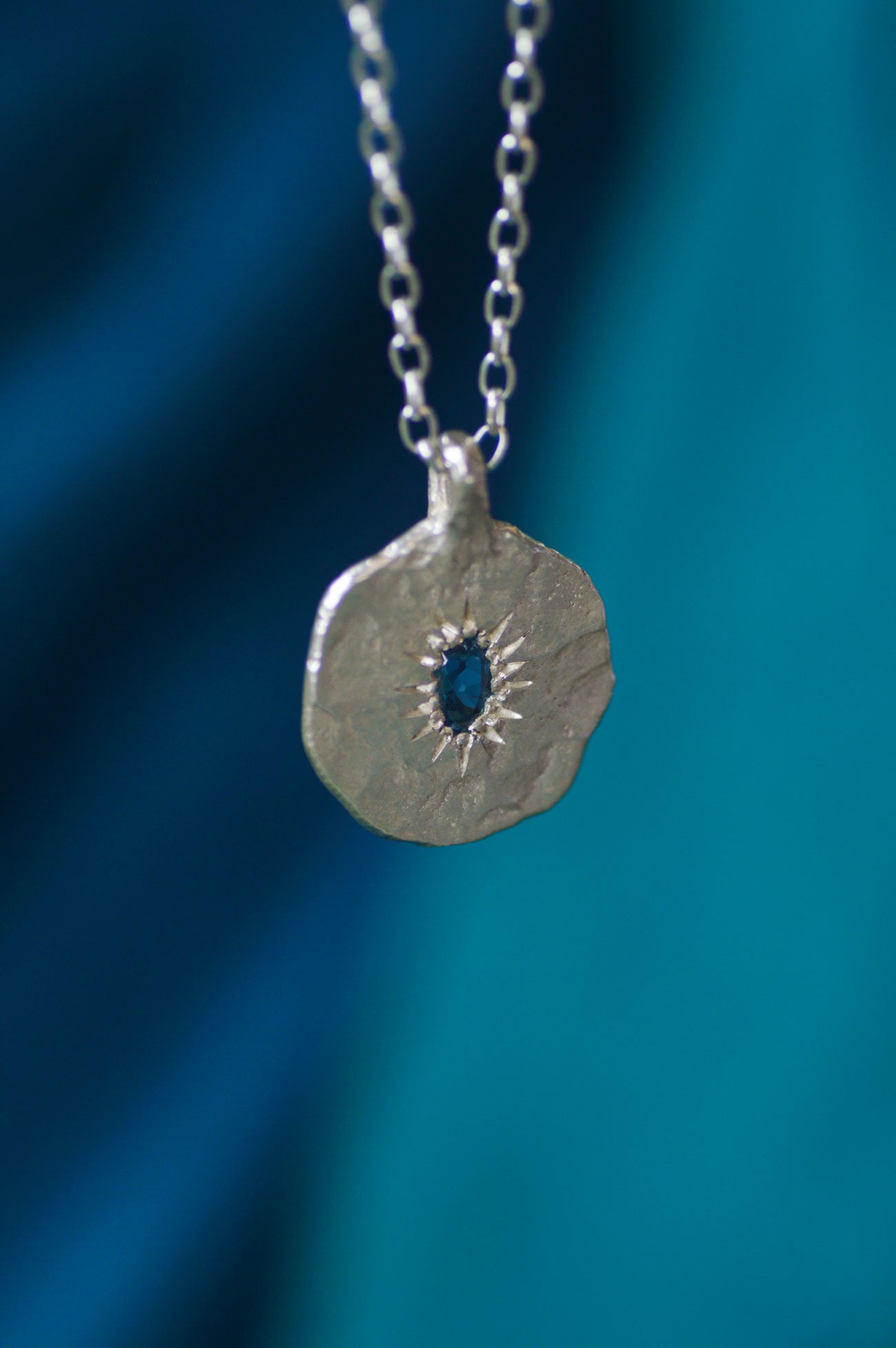Ira Silver Pendant - London Blue Topaz