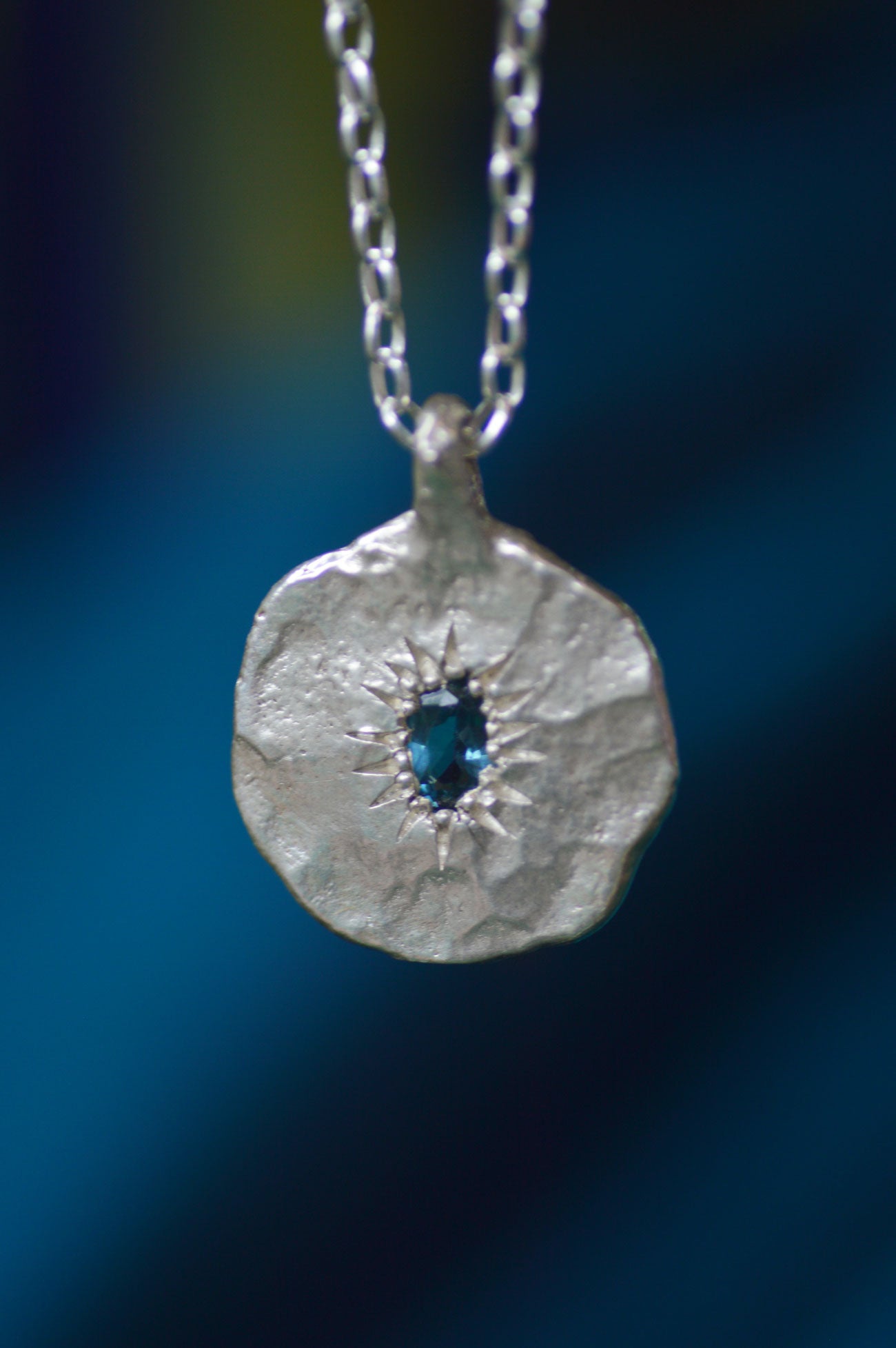 Ira Silver Pendant - London Blue Topaz
