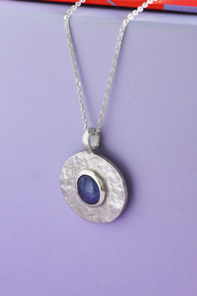 Kali Blue Sapphire Silver Pendant