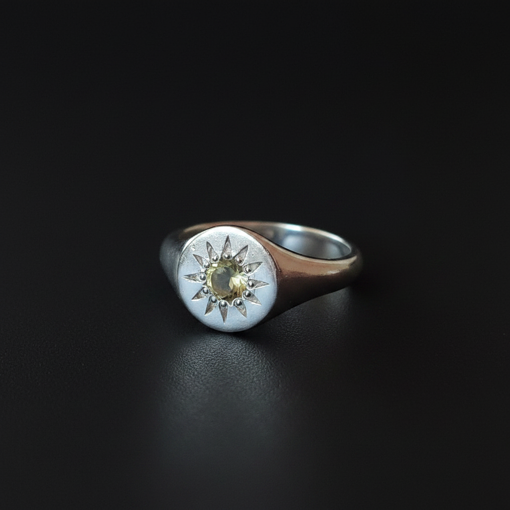 Silver Signet Ring Sri Lanka | Lemon Topaz Jewellery