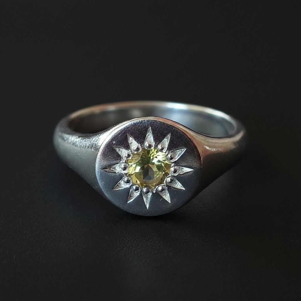 Silver Signet Ring Sri Lanka | Lemon Topaz Jewellery