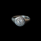 Daisy Silver Signet | White Sapphire 2066