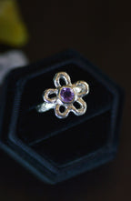 Mala Silver Ring - Amethyst