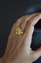 Mala Brass Ring - Smoky Quartz