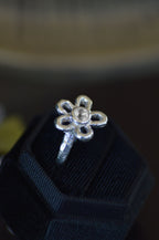 Mala Silver Ring - White Zircon