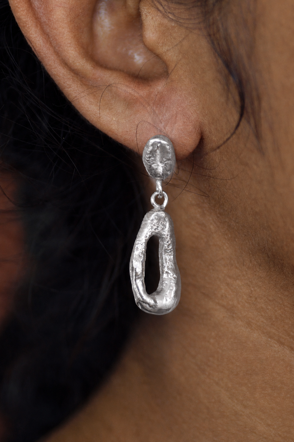 Moma Liquid Plain Earrings | Sterling Silver