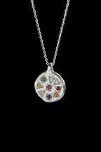 Navaratna Silver Pendant | Sacred Nine Gems
