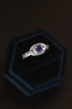 Poet Silver Ring - Amethyst with Sapphire & Tanzanite Accents 1206-1