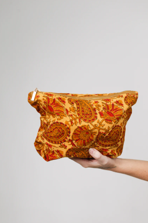 Buffalo Small Wash Bag | Block Print Cotton