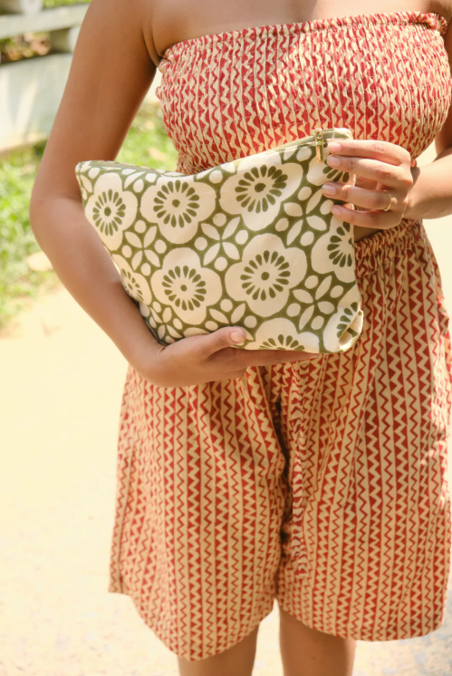 Buffalo Small Wash Bag | Block Print Cotton