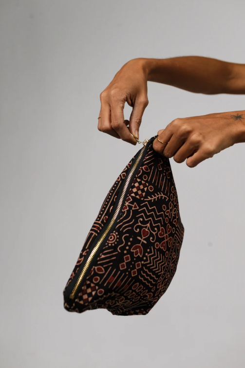 Buffalo Small Wash Bag | Block Print Cotton