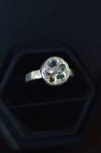 Sculpture Silver Ring - Aquamarine, Sapphire & Tourmaline 1655-3