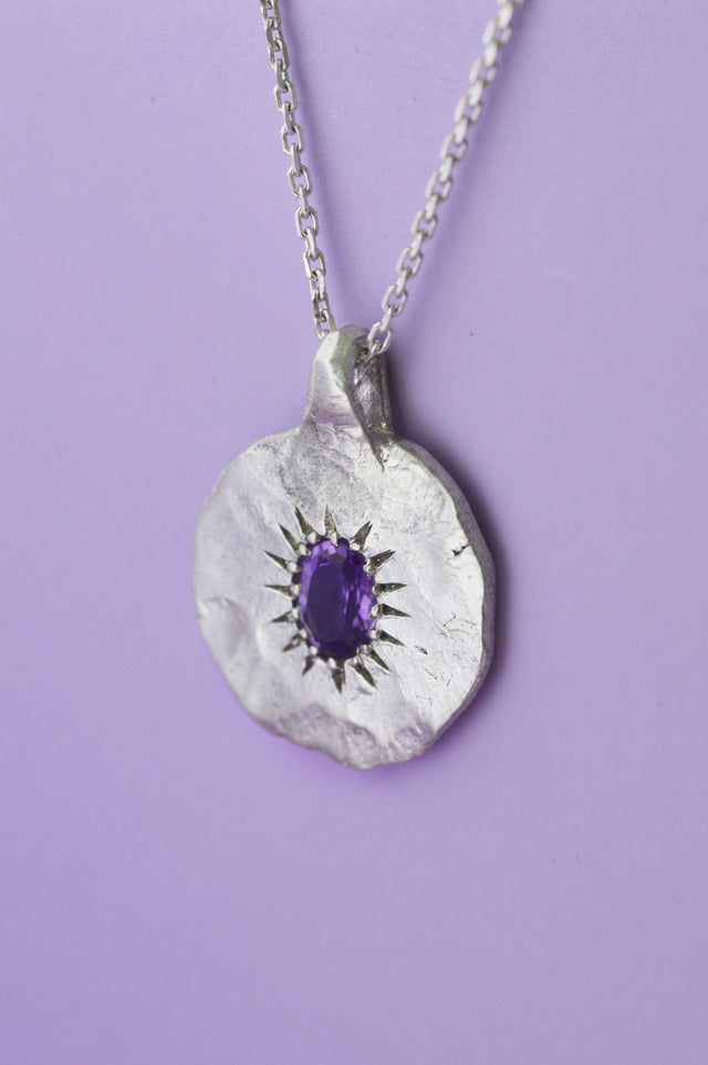 Ira Amethyst Silver Pendant