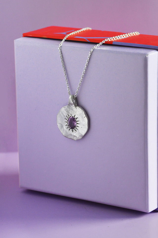Ira Amethyst Silver Pendant