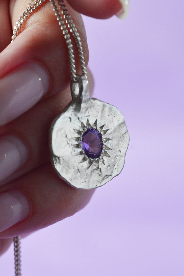 Ira Amethyst Silver Pendant