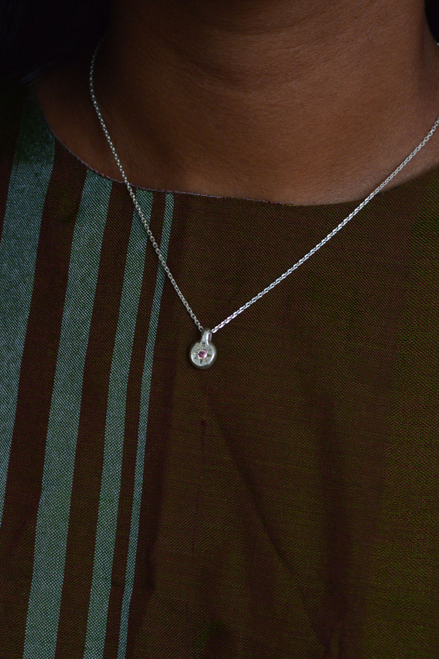 Fay Pink Sapphire Silver Pendant