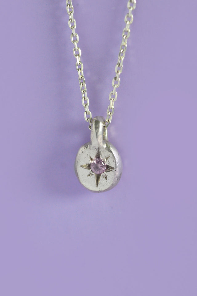 Fay Pink Sapphire Silver Pendant