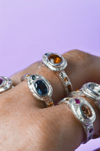 Poet Silver Ring -   Blue Topaz 1215-3