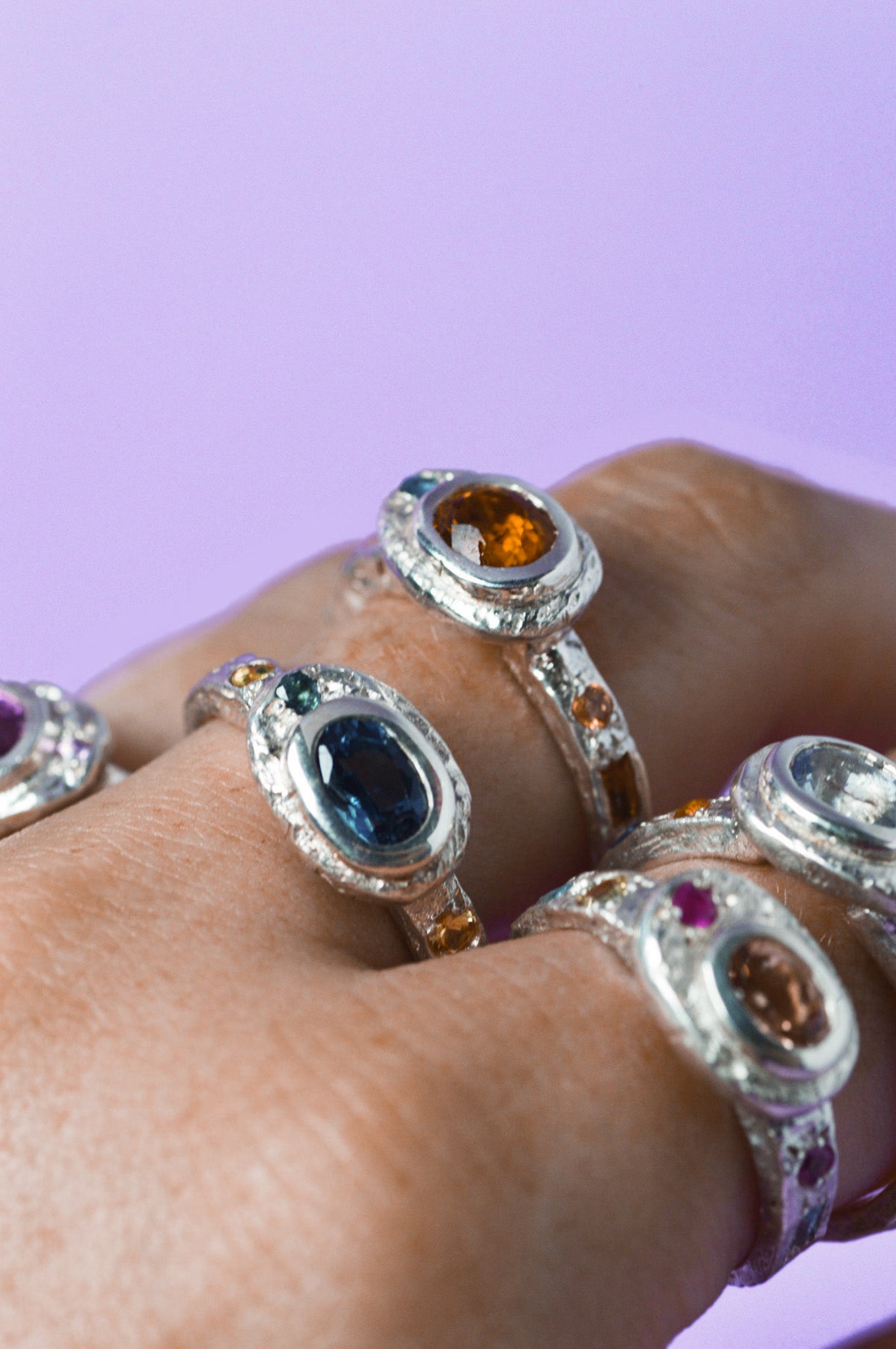 Poet Silver Ring -   Blue Topaz 1215-3