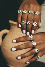 Sculpture Silver Ring | Citrine & Sapphire 2064-1
