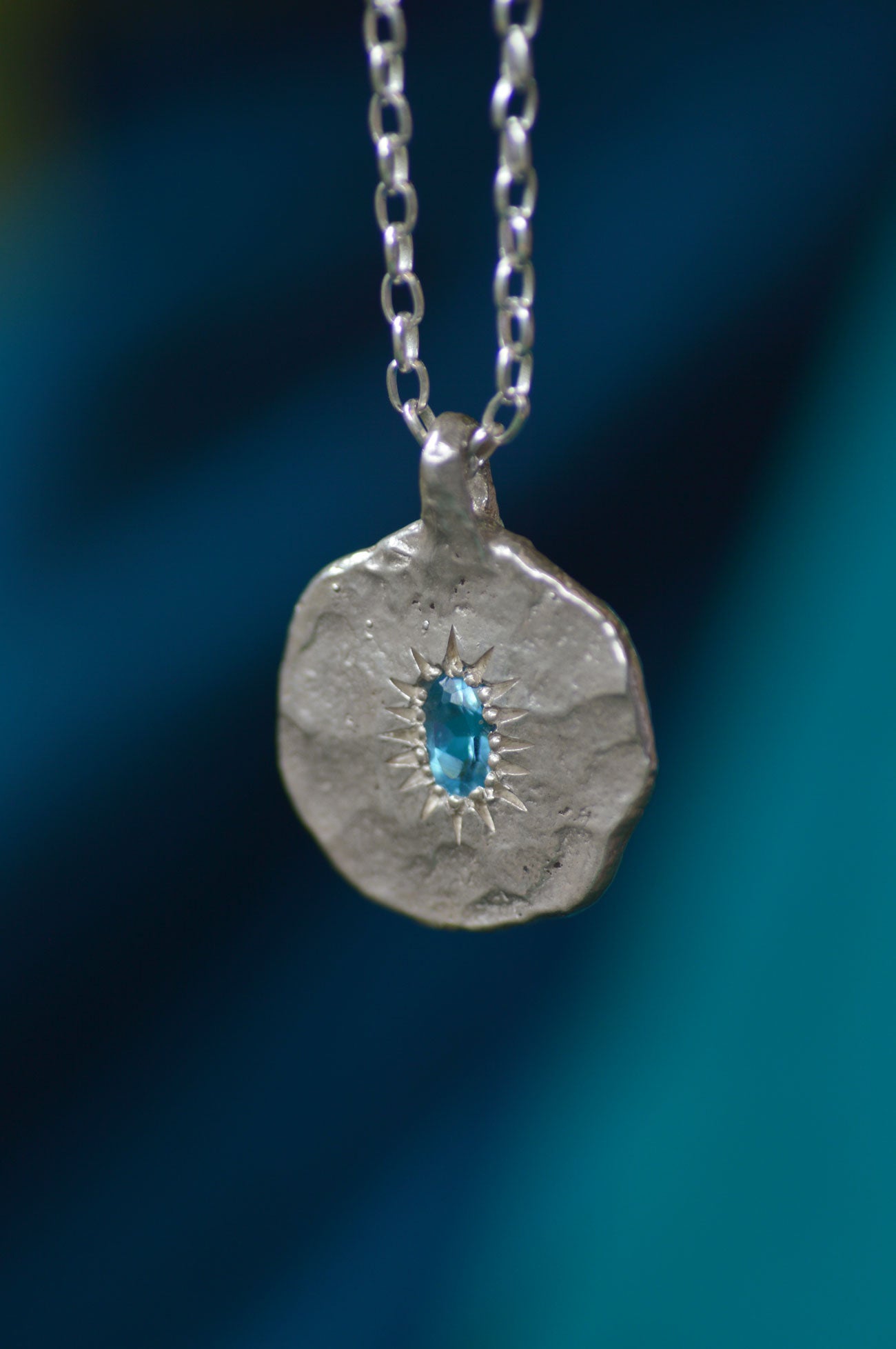 Ira Silver Pendant - Blue Topaz