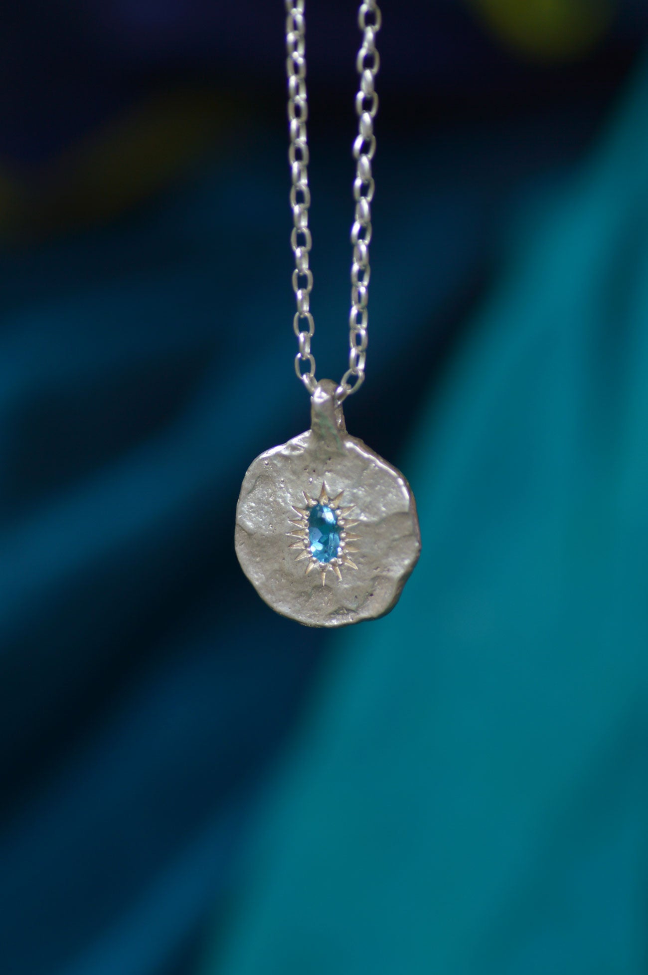 Ira Silver Pendant - Blue Topaz