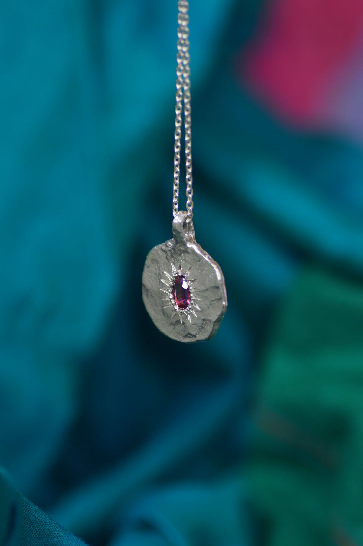 Ira Silver Pendant - Rhodolite Garnet