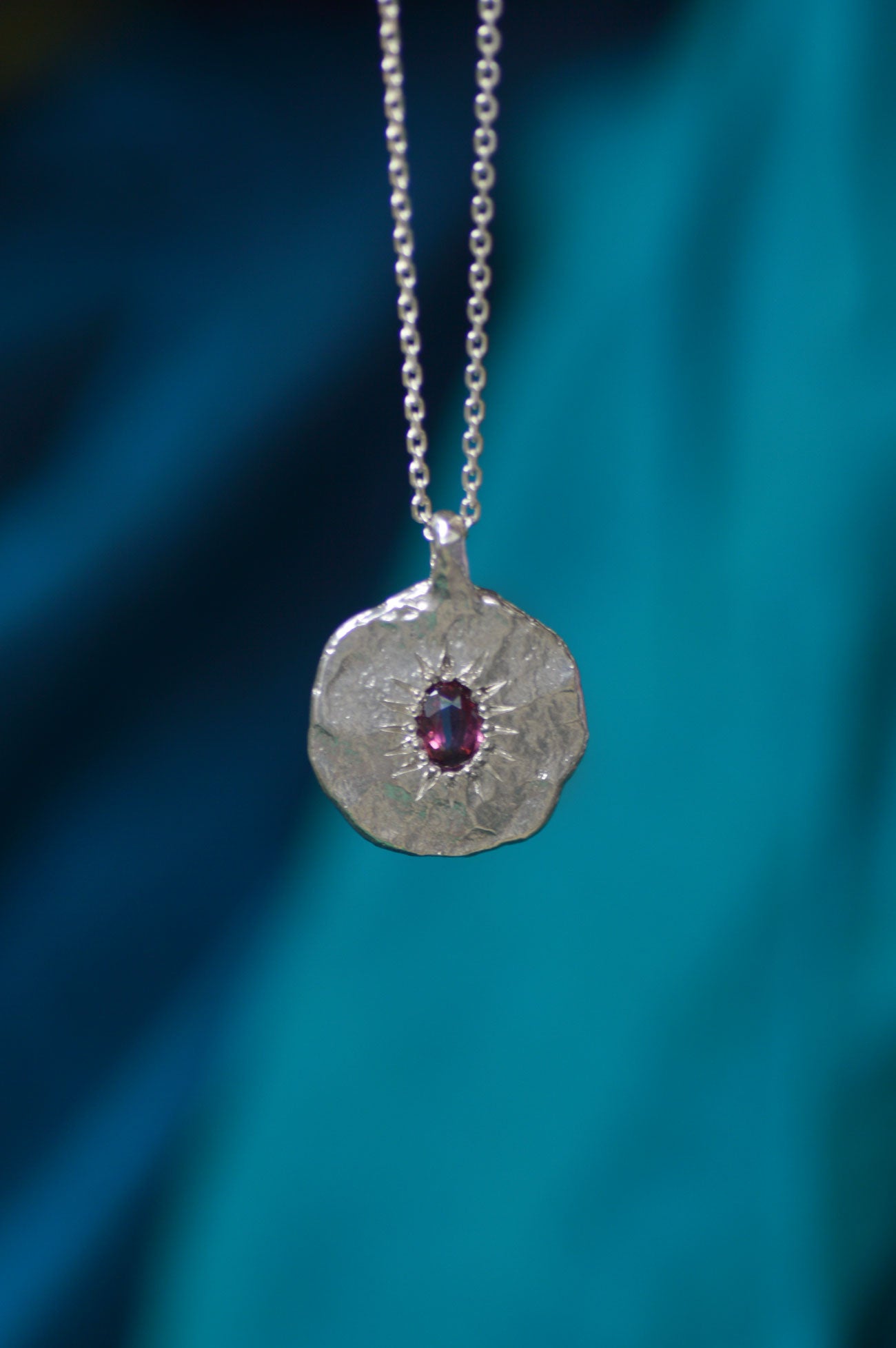 Ira Silver Pendant - Rhodolite Garnet