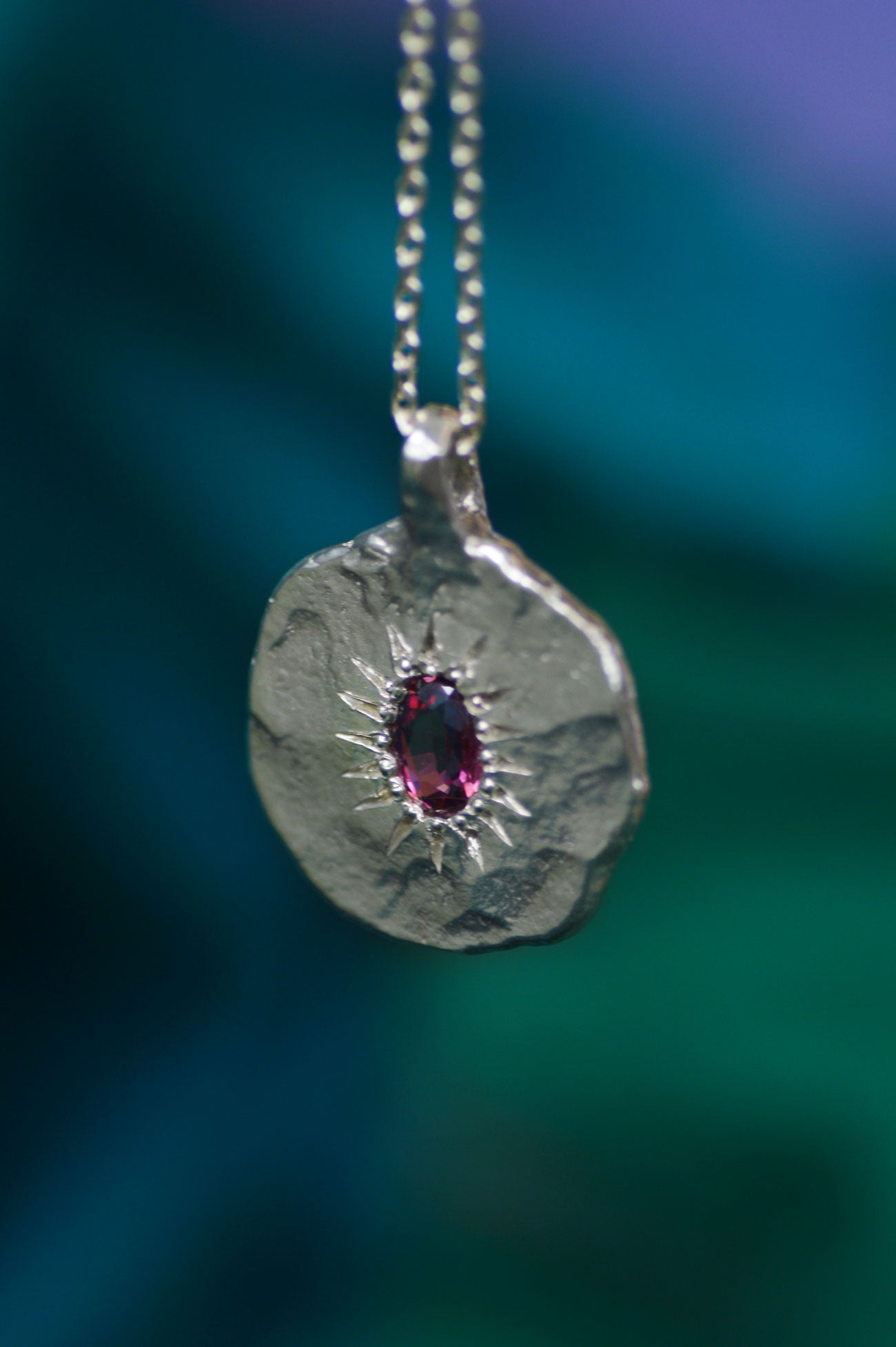 Ira Silver Pendant - Rhodolite Garnet