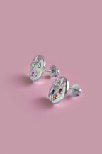 Navaratna Silver Stud Earrings