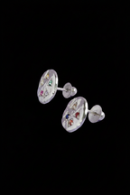 Navaratna Silver Stud Earrings