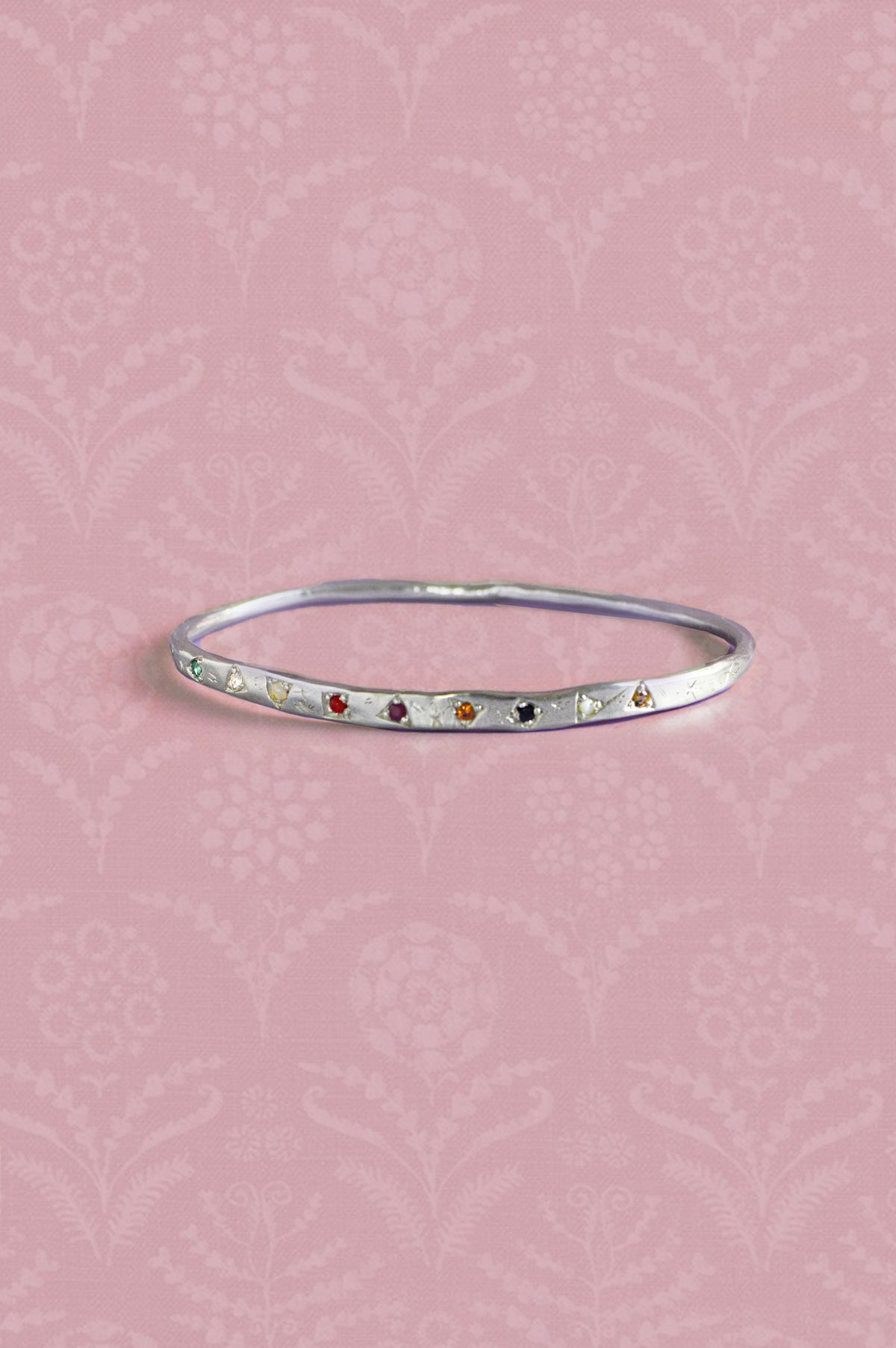 Navaratna Silver Bangle