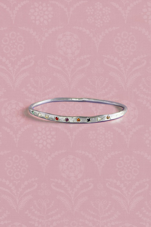 Navaratna Silver Bangle