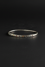 Navaratna Silver Bangle | Sacred Nine Gems