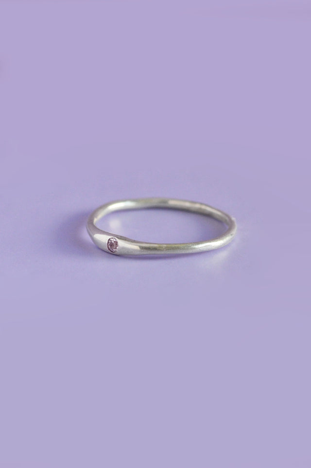 Siyum Pink Sapphire Silver Ring