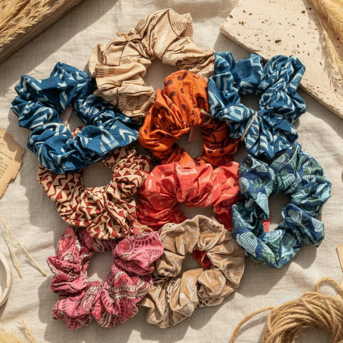 Buffalo Scrunchies | Block Print Cotton