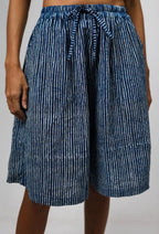 Buffalo Wide Leg Bermuda Shorts | Block Print Cotton