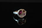 Sculpture Silver Ring | Ruby, Pink Tourmaline & Sapphire 2064-2