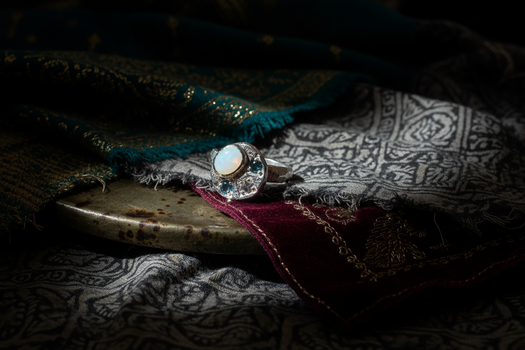 Palette Silver Ring | Opal, Sapphire & White Sapphire 1482-5