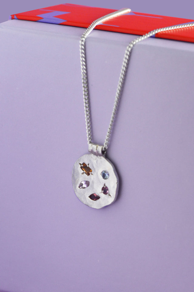 Marlee Sapphire & Beryl Silver Necklace 735-2