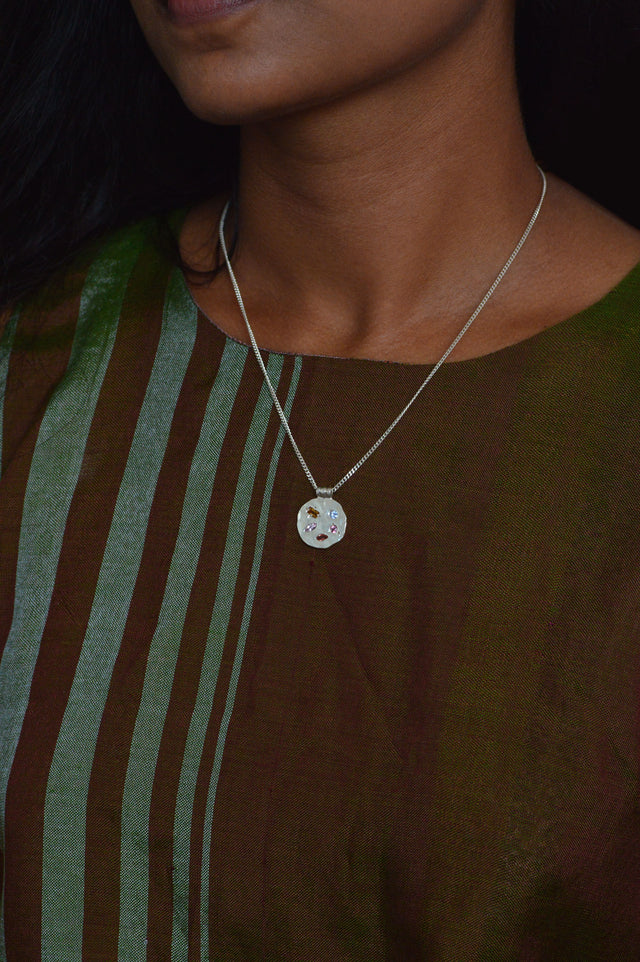 Marlee Sapphire & Beryl Silver Necklace 735-2
