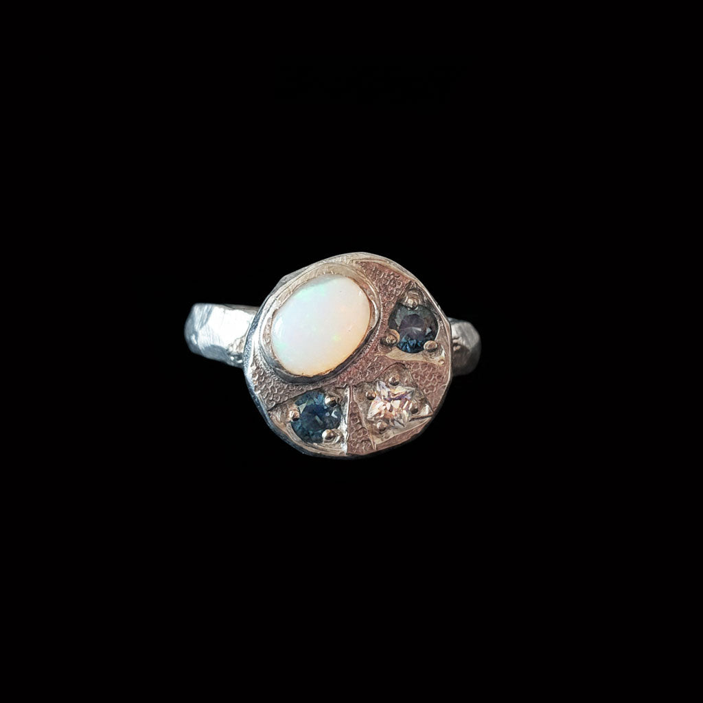 Palette Silver Ring | Opal, Sapphire & White Sapphire 1482-5