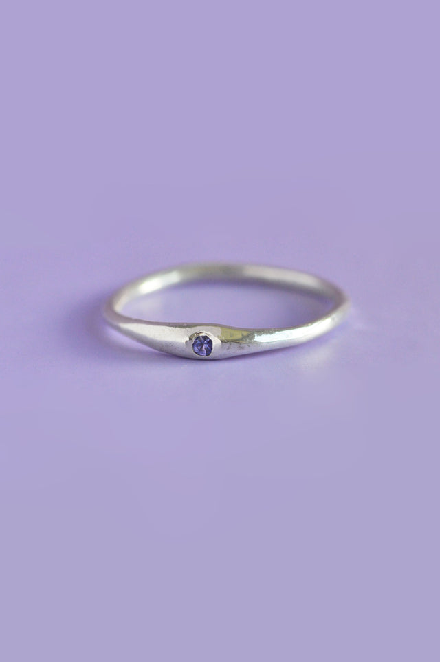 Siyum Purple Sapphire Silver Ring