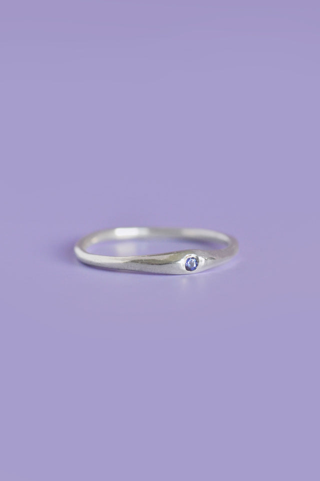 Siyum Purple Sapphire Silver Ring